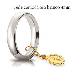 Fede Unoaerre comoda oro bianco 4 mm