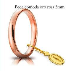 Fede comoda unoaerre oro rosa 3 mm