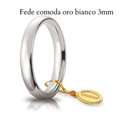 Fede Unoaerre comoda oro bianco 3 mm