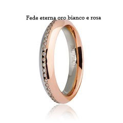 Fede Unoaerre Eterna Oro Bianco e Rosa con Diamanti