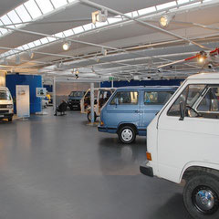 Blick auf die T3-Sonderausstellungsfläche im Herzen des VW-Museums.