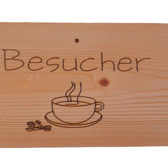 Türschild Holz mit Lasergravur und Aufhänger