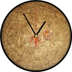 Wanduhr Almwiesenheu Wiesenblumen - Wall clock Alm meadow flowers