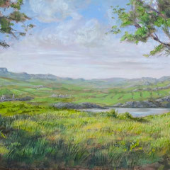 Fantasielandschap met heuvels, o/a/p, 190x51,5cm