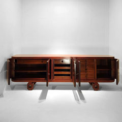 Grand Salon Énfilade Buffet Sideboard Attr. to Jules Leleu, French Master Ébenisterie in Walnut and Macassar, France, 1930-1934 - PN.Modern pnmodern.com