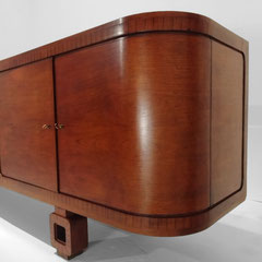 Grand Salon Énfilade Buffet Sideboard Attr. to Jules Leleu, French Master Ébenisterie in Walnut and Macassar, France, 1930-1934 - PN.Modern pnmodern.com