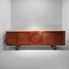 Grand Salon Énfilade Buffet Sideboard Attr. to Jules Leleu, French Master Ébenisterie in Walnut and Macassar, France, 1930-1934 - PN.Modern pnmodern.com