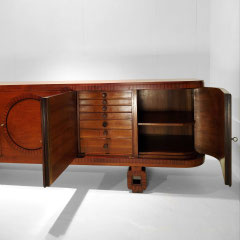 Grand Salon Énfilade Buffet Sideboard Attr. to Jules Leleu, French Master Ébenisterie in Walnut and Macassar, France, 1930-1934 - PN.Modern pnmodern.com