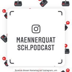 Der Männerquatsch Podcast auf Instagram. QR-Code scannen und vorbeischauen!