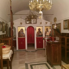 Oia - Eglise de la Panagia Akathistos Hymn: l'intérieur.