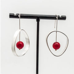 hashka-fusion-boucle-d-oreille"Kern-argent-agate-rouge-joaillier-auvergne