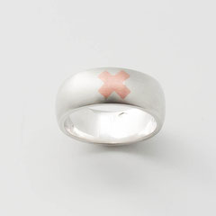 Bague-bombee-argent-cuivre-croix-homme-femme-creation-contemporaine-bijoutier-joaillier-auvergne-rhone-alpes 