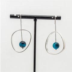 hashka-fusion-boucle-d-oreille"Kern-argent-quartzite-bleues-joaillier-auvergne
