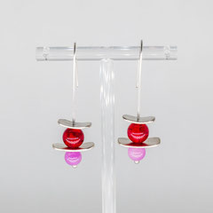boucles d'oreille-inspiration-japon-tori-argent-agate-kunzite-bijoutier-joaillier-createur-auvergne-rhone-alpes