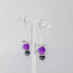 boucles d'oreille-inspiration-japon-tori-argent-agate-veine-labradorite-givrée-bijoutier-joaillier-createur-cantal-auvergne-rhone-alpes