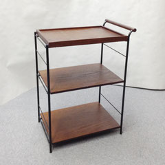 ＜倉庫商品＞ワゴン101　黒&ウッド　トップトレー型　350×530×745H　￥3,000