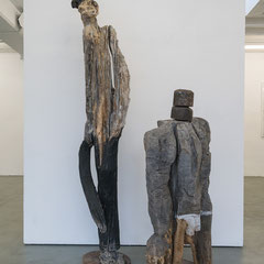 Don Quijote und Sancho Panza, Flieder 220 cm, 2011-21, Robinie 110 cm, 2006-21  , ©Josh von Staudach