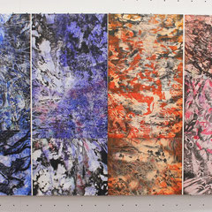 「Work after FUKUSHIMA 3.11.2011」　銅版画、コラージュ　１３０cm×１９３cm　２０１２年