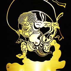 壁掛け　風神と雷神 色柄から選ぶ：風神雷神 黒 / かくいわ芝田 吾希 オンラインストア