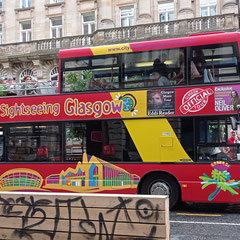Le bus spécial rouge de Glasgow.
