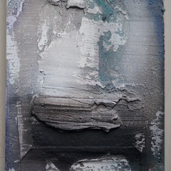 Sumpfkalk auf Holzkörper  20x30, Januar 2018   (verkauft)