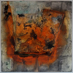 "gesprengt"                   100x100x4,5    2014  Teilnehmer Finalistenausstellung intern.Syrlin Kunstpreis 2015