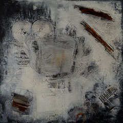 "zu viele Gedanken kreisen.... "  70x70x2   (verkauft)