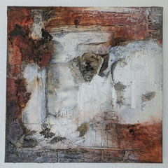 "Leinwand mit Vergangenheit"   50x50x2cm   2023