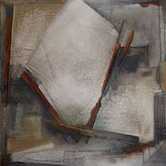 " Nr 1 von 4 ", 80x80x4, Marmormehl/Pigmente/Öl/Schellack, August 2016  (verkauft)