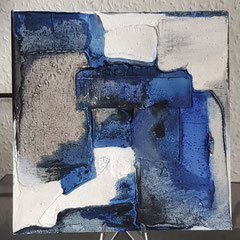 "das ist meins III",  Marmormehl, Beize, Pigmente in Öl, auf Malkarton, 15x15, Juni 2022