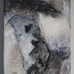 Sumpfkalk auf Holzkörper  20x30, Januar 2018  (verkauft)