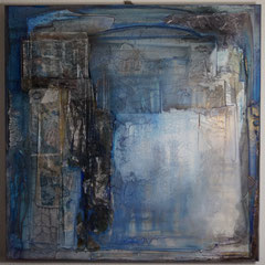 " transparent "  80x80x4   Pigmente in Öl auf Marmormehl, Papiere   März  2019  (Privatsammlung)