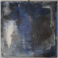 "blau IV"  Acryl auf Marmormehl-Struktur  70x70x4,  Januar 2019