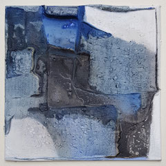 "das ist meins", Marmormehl, Beize, Pigmente in Öl, auf Malkarton 15x15, Mai 2022