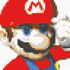 Mario. Elaborado con piezas de LEGO. Tomado de http://www.cubeworks.ca/