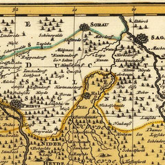 idem 1732 Ausschnitt Priebus,Sagan Sorau Linderode