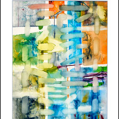 "Revues relues 8" - aquarelle sur papier Hahnemühle 40 cm x 50 cm