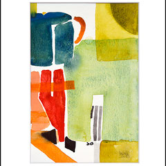 "Revues relues 4" - aquarelle sur papier Hahnemühle 30cmx20cm