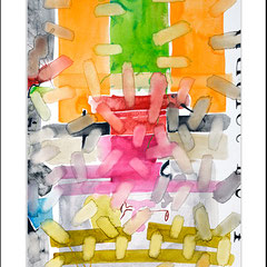 "Revues relues 16" - aquarelle sur papier Hahnemühle 49 cm x 59 cm