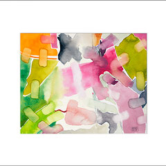 "Revues relues 15" - aquarelle sur papier Hahnemühle 30cmx24cm