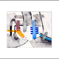 "Revues relues 7" - aquarelle sur papier Hahnemühle 30cmx24cm