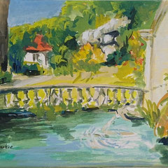 Brantôme - "Fontaine Médicis" 2026 Gouache