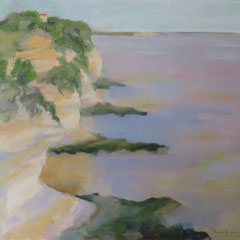 Jeux de falaises  Meschers 2017- 46 x 55 cm huile sur toile