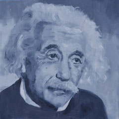 Einstein - 80 x 80 cm huile sur toile
