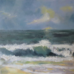 La vague Nouvelle Zélande - 30 x 30 cm huile sur toile