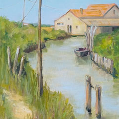Oléron La baudissière - 55 x 46 cm huile sur toile