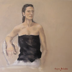 Dame brune - 46 x 55 cm huile sur toile