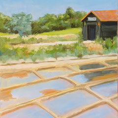 Ile Oléron 2021 - Salines  - 55 x 46 cm huile sur toile