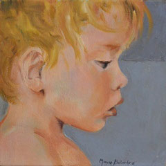 Enfant - 20 x 20 cm  huile  sur toile