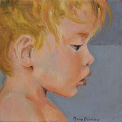 Enfant - 20 x 20 cm  huile  sur toile